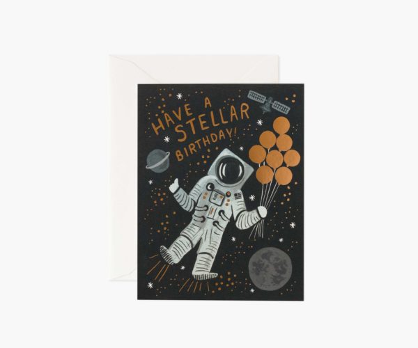 Carte double avec enveloppe - Stellar Birthday