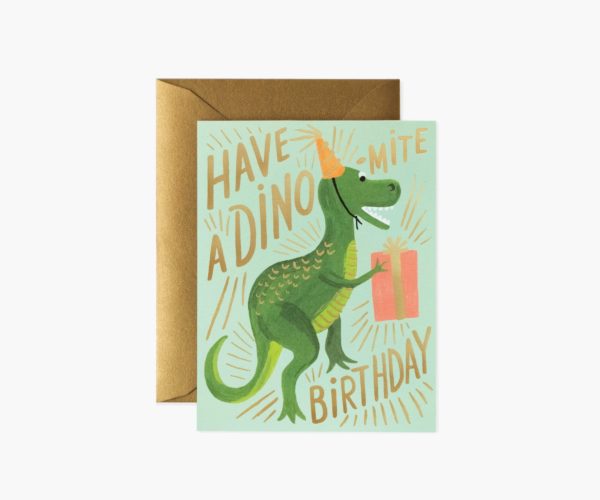 Carte double avec enveloppe - Dinomite Brithday
