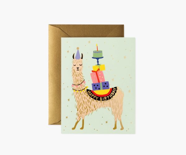 Carte double avec enveloppe - Llama Birthday Card