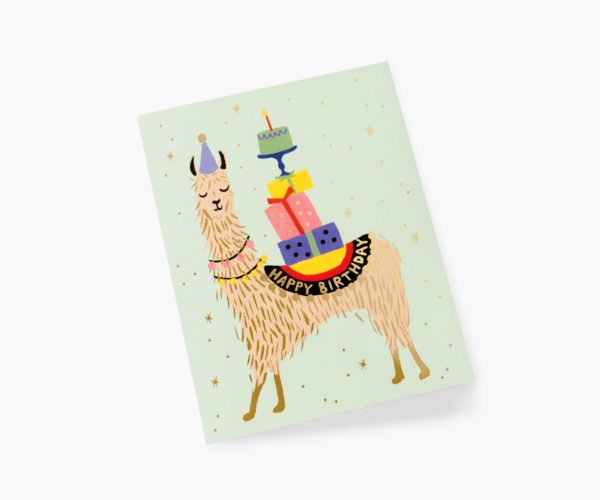 Carte double avec enveloppe - Llama Birthday Card – Image 2