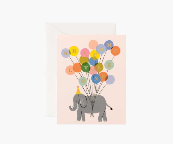 Carte double 10,5x14cm avec enveloppe - Welcome Elephant