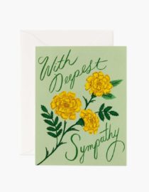 Carte double avec enveloppe - Marigold Sympathy Card