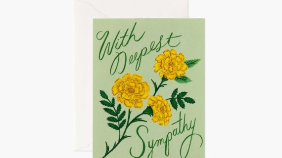 Carte double avec enveloppe - Marigold Sympathy Card