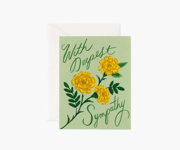 Carte double avec enveloppe - Marigold Sympathy Card