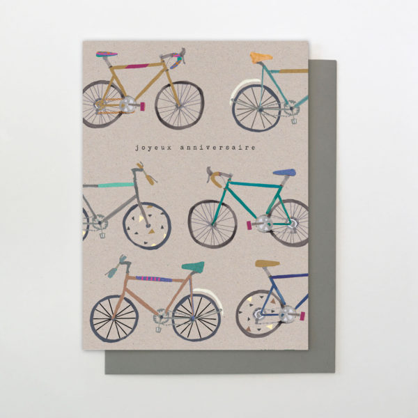Carte double Joyeux anniversaire Vélo