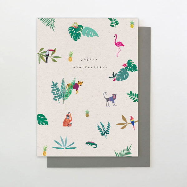 Carte double Joyeux anniversaire Jungle