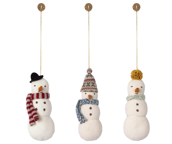 Bonhommes de neige à accrocher - Lot de 3