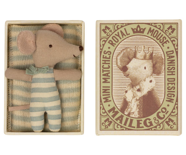 Bébé souris dans sa boîte d'allumettes - Garçon