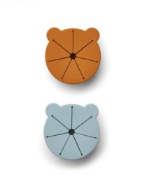 Kelly Snack cup – Lot de 2 - Mr Bear mélange bleu de mer / moutarde