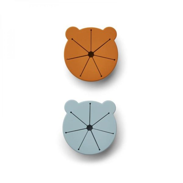 Kelly Snack cup – Lot de 2 - Mr Bear mélange bleu de mer / moutarde