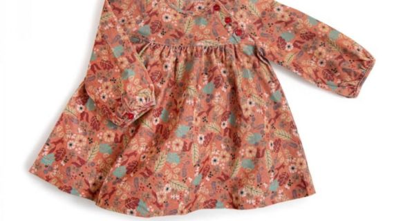 ELODIE Robe velours milleraies imprimé fleurs Pomme des bois