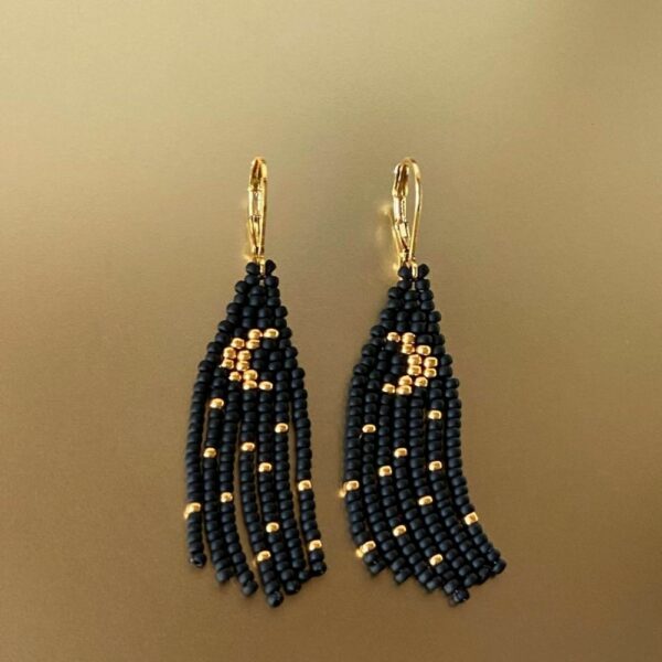 Boucles d'oreilles Tiny Moon - Black, gold