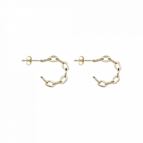 Petite paire de boucles d'oreilles chaine demi-lune