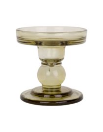 Bougeoir en verre Art vert