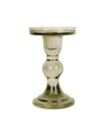 Grand Bougeoir en verre Art vert
