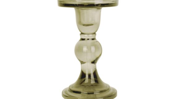 Grand Bougeoir en verre Art vert