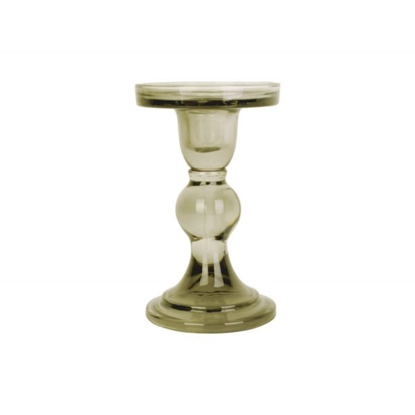 Grand Bougeoir en verre Art vert