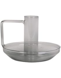 Bougeoir à main en verre