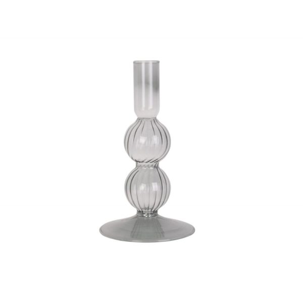 Bougeoir en verre boule, noir