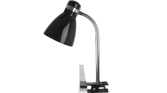 Lampe de table, clip, noir