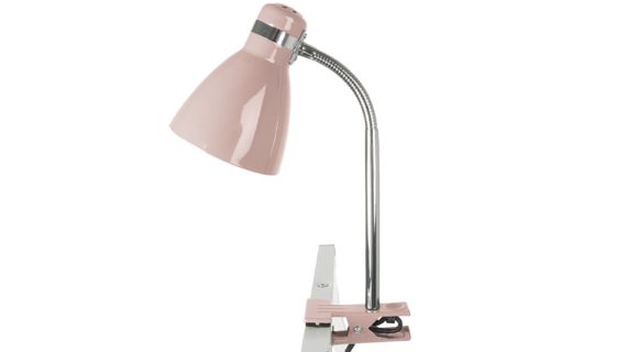 Lampe de table, clip, rose