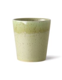 Céramique des années 70 : tasse à café, pistache