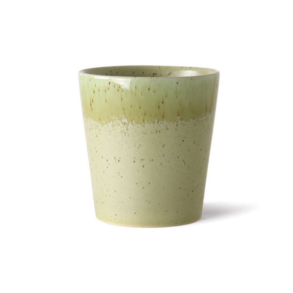 Céramique des années 70 : tasse à café, pistache