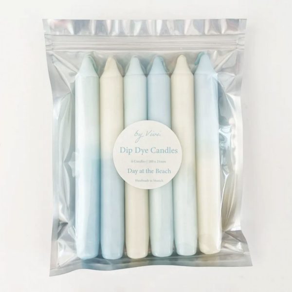 Lot de 6 Bougies Dip Dye : Day at the Beach