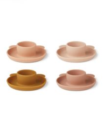 Coquetier en silicone (lot de 4) - Mr bear rose multi mix
