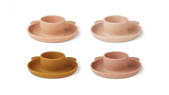 Coquetier en silicone (lot de 4) - Mr bear rose multi mix