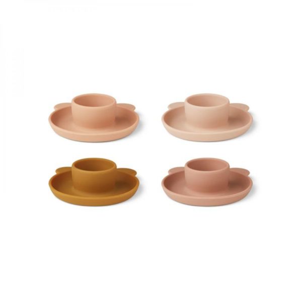 Coquetier en silicone (lot de 4) - Mr bear rose multi mix
