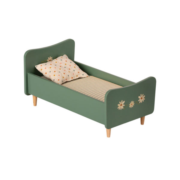 Les Miniatures - Grand Lit en bois - Bleu menthe