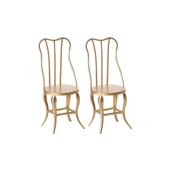 Les Miniatures - Lot de 2 Chaises vintage - Or