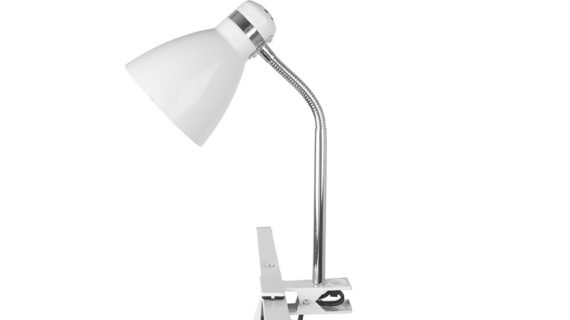 Lampe de table, clip, Blanc
