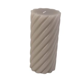 Bougie pilier Swirl grande, Gris chaud
