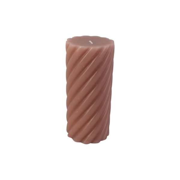 Bougie pilier Swirl grande, Rose fané