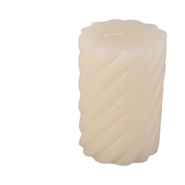 Bougie pilier Swirl moyen, Ivoire