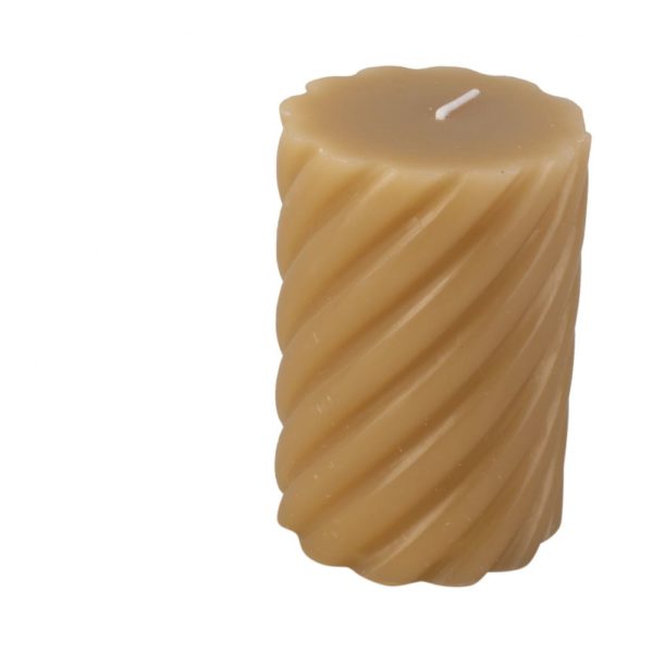 Bougie pilier Swirl moyen, Brun sable