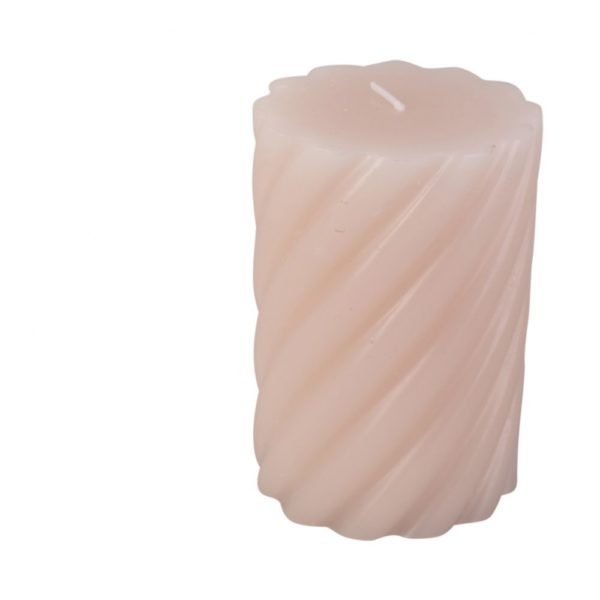 Bougie pilier Swirl moyen, Rose tendre