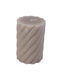 Bougie pilier Swirl moyen, Gris chaud