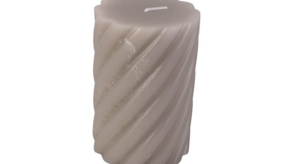 Bougie pilier Swirl moyen, Gris chaud