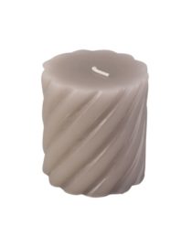 Bougie pilier Swirl petite, Gris chaud