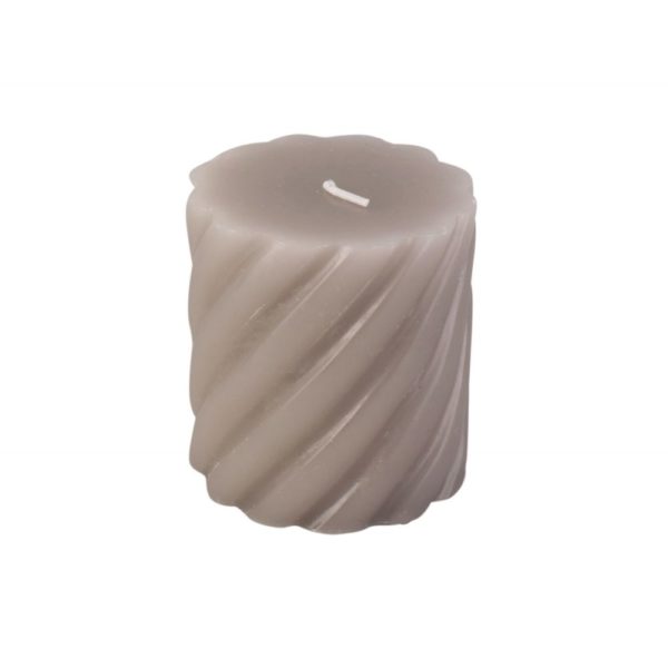 Bougie pilier Swirl petite, Gris chaud