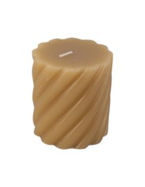 Bougie pilier Swirl petite, Brun sable