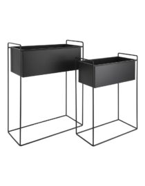 Ensemble de pots de fleurs Essence Straight, Noir