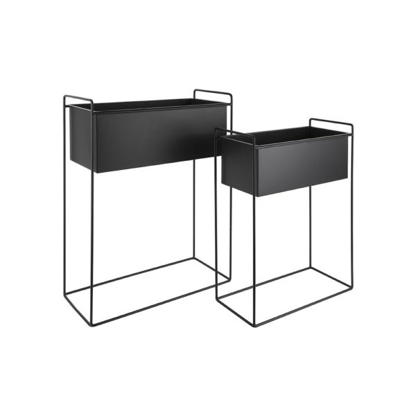 Ensemble de pots de fleurs Essence Straight, Noir