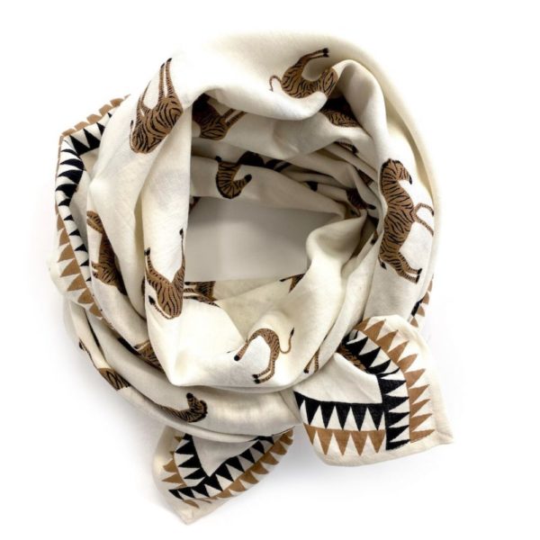 Big Foulard Latika "Zèbre" - Chocolat Coco