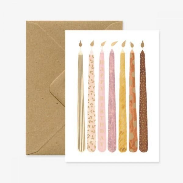 Carte double avec enveloppe Birthday Candles
