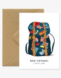 Carte double avec enveloppe Bon voyage