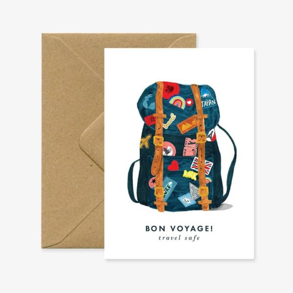 Carte double avec enveloppe Bon voyage